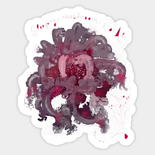 Sleepy Mushroom Coral Sticker